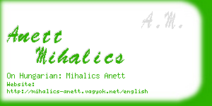 anett mihalics business card